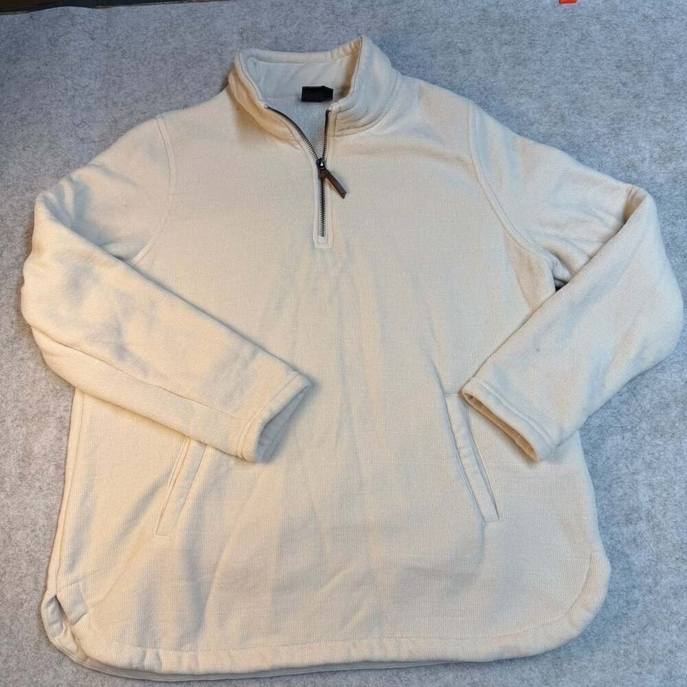 32 Degrees Heat Quarter Zip Pullover Size L Cream Fleece